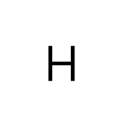De hoofdletter H in een strak, zwart lettertype tegen een transparante achtergrond.