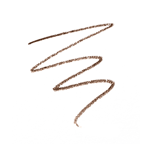 Fijne zigzag textuurveeg van het Jane Iredale PureBrow Precision Pencil in de kleur Medium Brown op een witte achtergrond.
