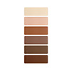 Kleurenoverzicht van de zes matte tinten uit het Jane Iredale Naturally Matte oogschaduwpalet