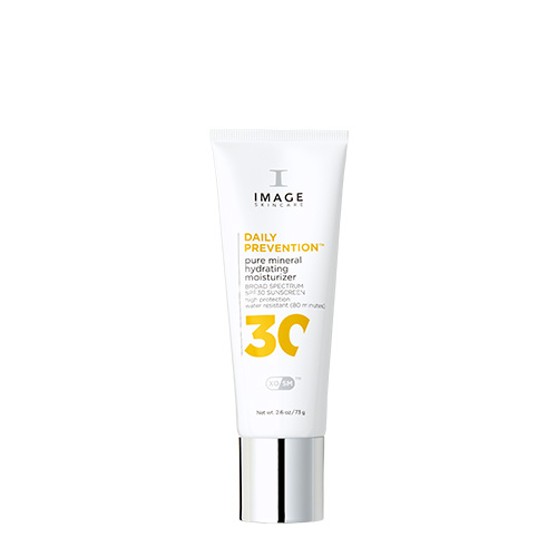 Witte tube van IMAGE Skincare Daily Prevention Pure Mineral Hydrating Moisturizer SPF 30.
