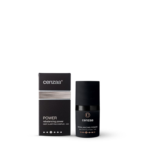 Cenzaa Rebalancing Power is een intensief zuiverend, talgregulerend, hydraterend serum Cenzaa-rebalancing-power