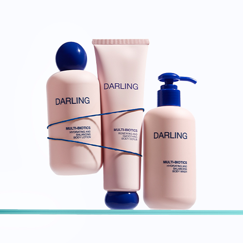 Sfeerbeeld van de DARLING body producten samen