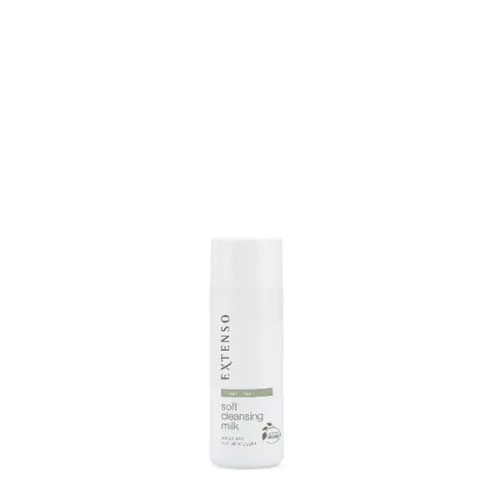 Fles Extenso soft cleansing milk van 60 ml op een witte achtergrond