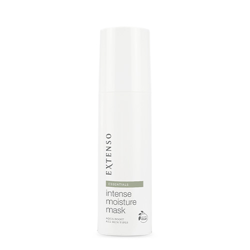 Vrijstaande productfoto van de gesloten flacon Extenso Intense Moisture Mask (150ml) op een witte achtergrond.