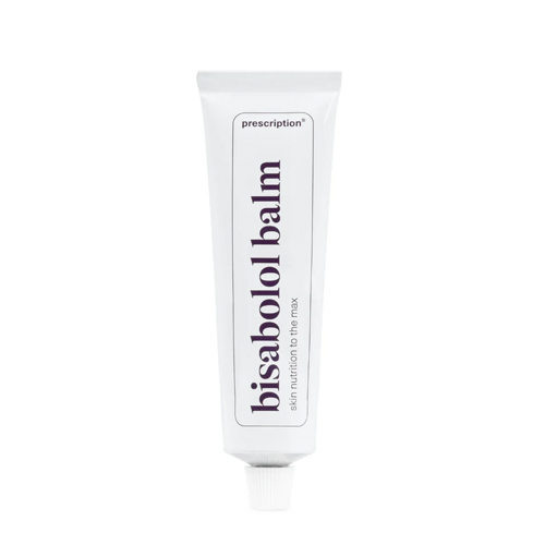 Witte tube Prescription bisabolol balm huidverzorging tegen een witte achtergrond