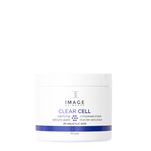 Witte pot van IMAGE Skincare Clear Cell Salicylic Clarifying Pads met 2% salicylzuur tegen onzuiverheden.