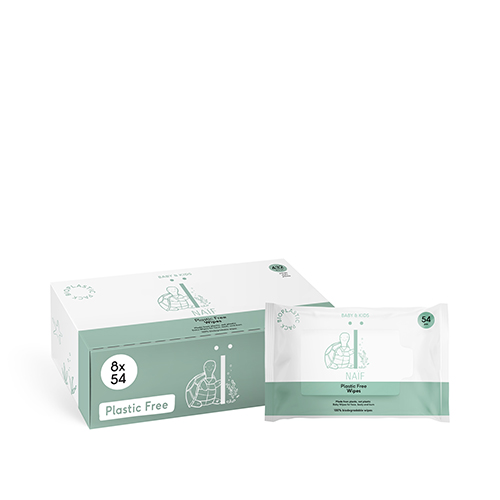 Naïf Plastic Free Baby Wipes Box 8 x 54 tissues