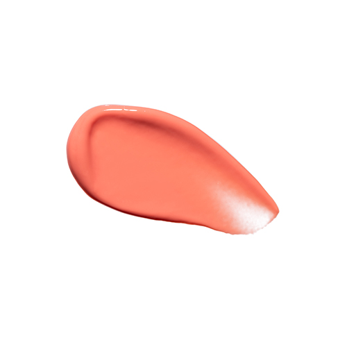 Een kleurstaal van de HydroPeptide lipgloss in de tint Beach Blush op een witte achtergrond