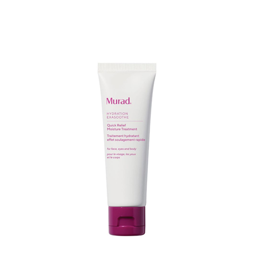 Witte tube Murad Quick Relief Moisture Treatment gezichtscrème met paarse dop