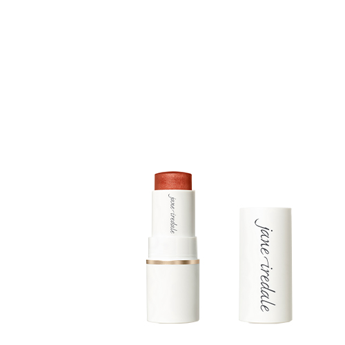 Jane iredale make-up stick met open dop op een witte achtergrond in de kleur aura