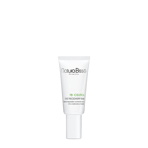 Een witte tube Natura Bissé NB Ceutical Eye Recovery Balm van 15ml met groene letters en een witte dop tegen een witte achtergrond.