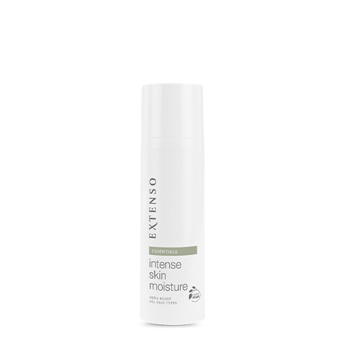 Vrijstaande productfoto van de gesloten flacon Extenso Intense Skin Moisture (75ml) op een witte achtergrond.