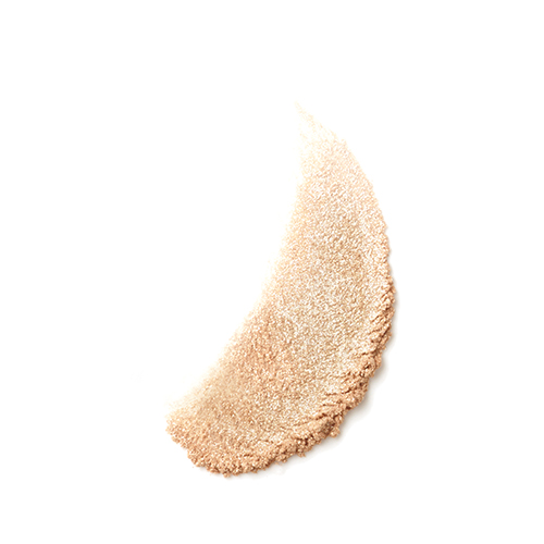 Jane Iredale Gold Dust Shimmer Powder kleurswatch met gouden glanspoeder op een witte achtergrond