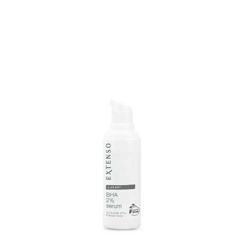 Extenso BHA 2 procent serum 30ml flacon zonder dop met zichtbare pomp voor aanbrengen