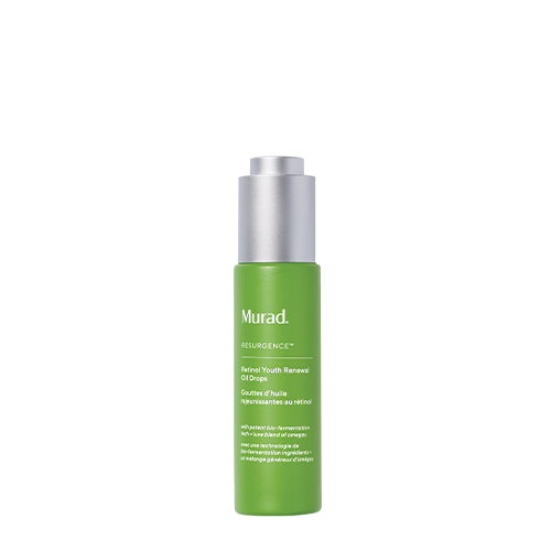 Murad Retinol Youth Renewal Oil Drops flacon met pipetdop en groene verpakking
