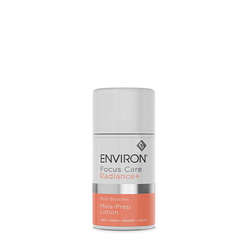 Productfoto van een 60ml flacon Environ Focus Care Radiance+ Multi-Bioactive Mela-Prep Lotion.