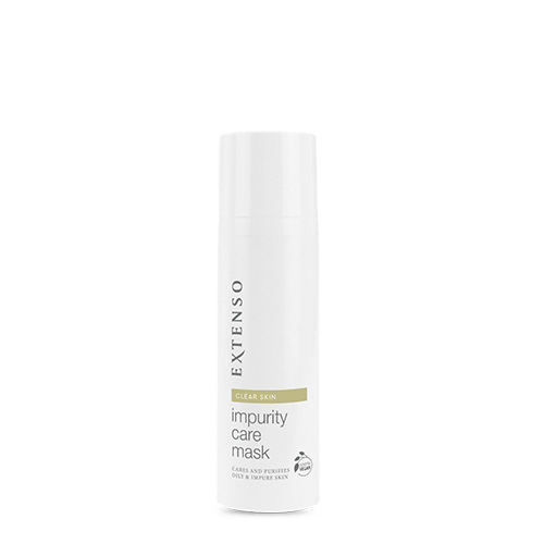 Fles Extenso Impurity Care Mask met dop tegen een witte achtergrond.