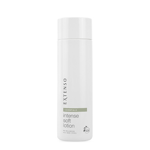 Fles Extenso intense soft lotion van 250ml op een witte achtergrond