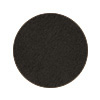 Ronde kleurswatch van de zachtzwarte Soft Black tint voor Jane Iredale wenkbrauwproducten op een witte achtergrond.