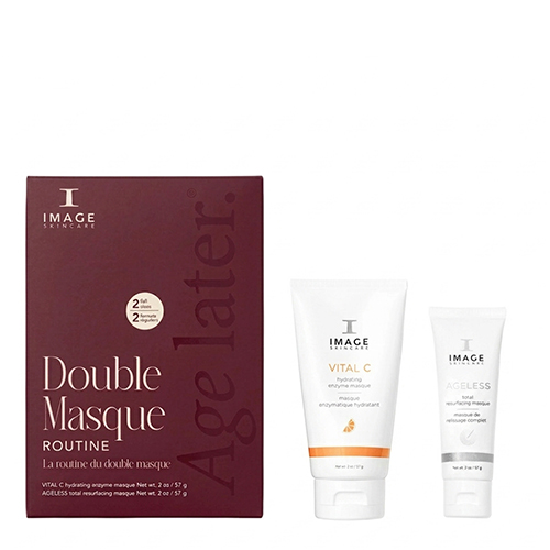 Vrijstaande productfoto van de IMAGE Skincare Double Masque Routine set op een witte achtergrond