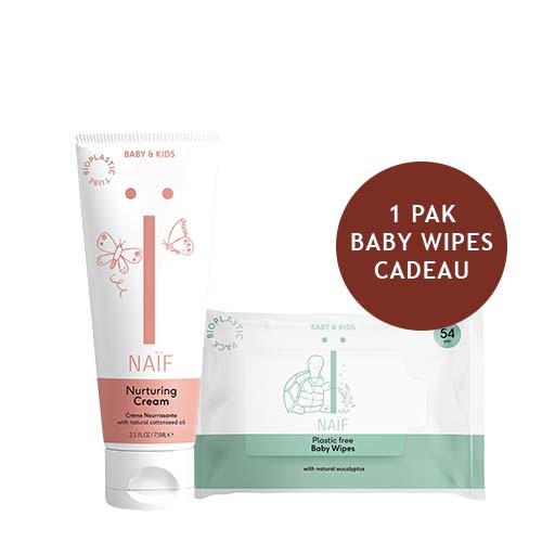 Naïf Nurturing Cream 75ml + 1 pack Baby wipes gift (54 pieces)