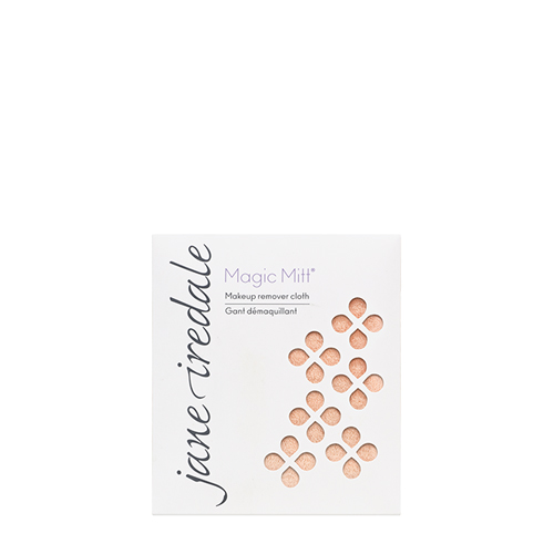 Witte doos verpakking van de Jane Iredale Magic Mitt makeup remover cloth.