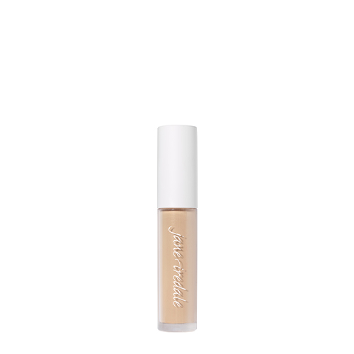Een gesloten, transparante flacon van Jane Iredale PureMatch Liquid Concealer in de kleur 6N Medium to Light op een witte achtergrond. De huls heeft een witte dop en toont de licht-medium, neutrale concealertint met het merklogo.