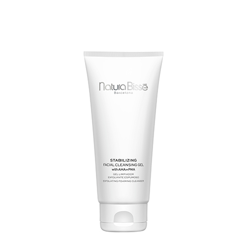 Een grote witte tube van de Natura Bissé Stabilizing Facial Cleansing Gel met AHA en PHA, inhoud 200ml.