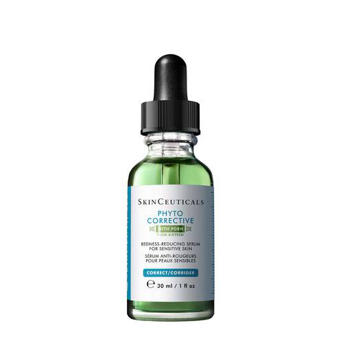 Flesje SkinCeuticals Phyto Corrective serum met pipet tegen een witte achtergrond