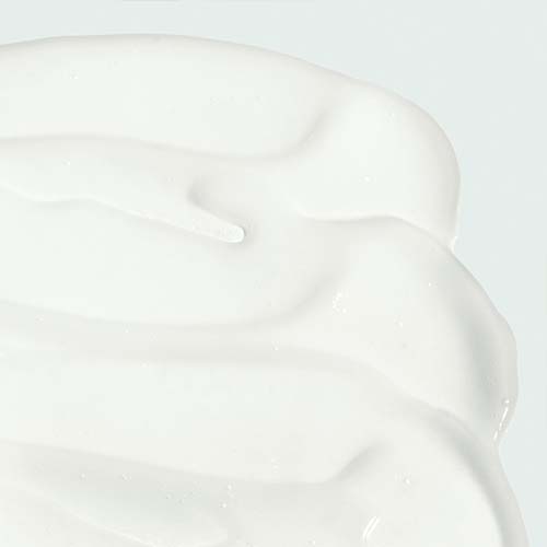 Close-up van de zachte, witte gel-textuur van de IMAGE Skincare VITAL C oogcrème, uitgesmeerd op een licht oppervlak.