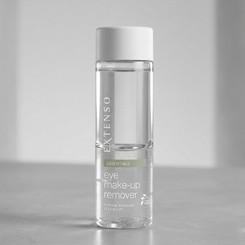 Flacon Extenso Eye Make-up Remover in een frisse, heldere setting.