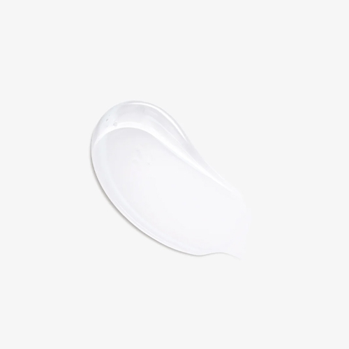 Een productswatch van de transparante, vloeibare geltextuur van de Natura Bissé Repairing Shampoo op een witte achtergrond.