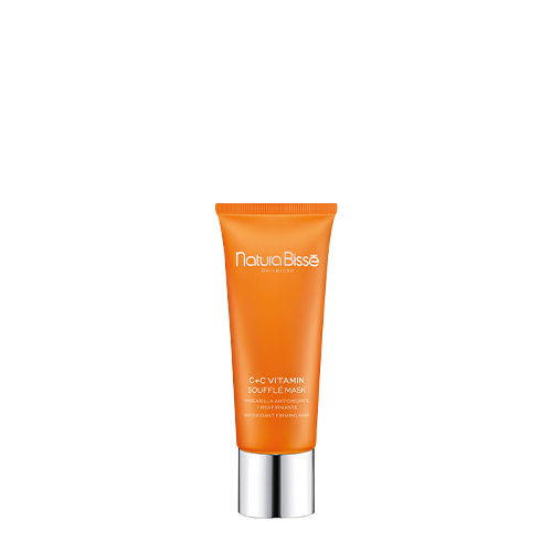 Een oranje tube Natura Bissé C+C Vitamin Soufflé Mask van 75ml met een zilveren dop tegen een witte achtergrond.