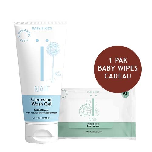 Naïf Reinigende Wasgel 200ml + 1 pak Billendoekjes cadeau (54 stuks)