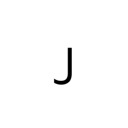 De hoofdletter J in een strak, zwart lettertype tegen een transparante achtergrond.