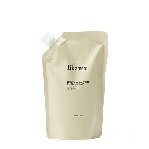 Likami hand & body wash chamomile-lavender refill hydraterende-hand-en-lichaamswasgel-met-kamille-en-lavendel-refill-verpakking