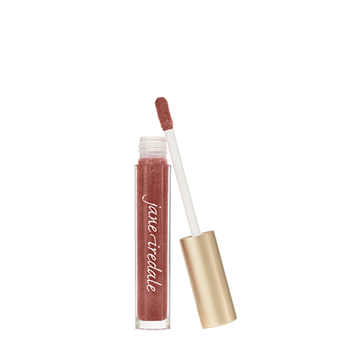 Geopende Jane Iredale HydroPure Hyaluronic Lip Gloss in de kleur Sangria met losse applicator.