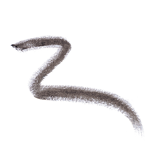 Zachte golvende poederveeg van de Jane Iredale PureBrow BrowPowder in de kleur Soft Black op een witte achtergrond