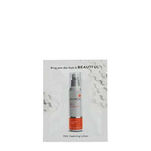 Environ Skin EssentiA sachet met milde reinigingslotion in een witte verpakking
