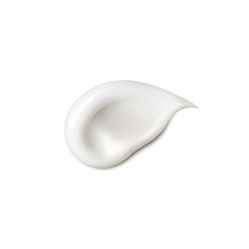 Een gladde, witte crème-swatch van de Retinol Eye Lift op een witte achtergrond.