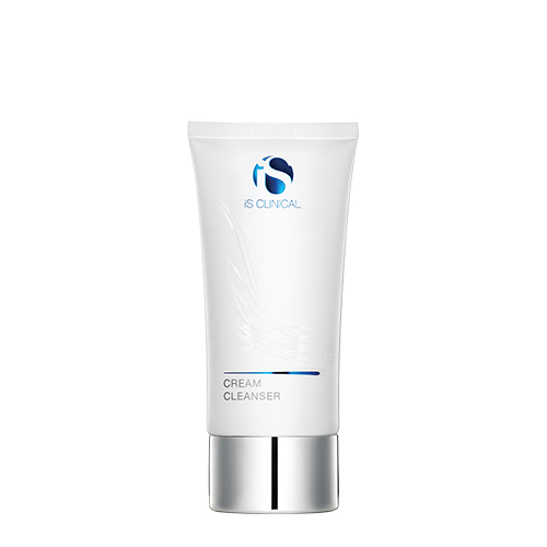 Witte flacon met pompje van iS Clinical Cream Cleanser romige reinigingscrème 120ml