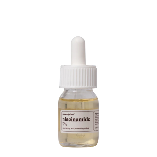 Flesje prescription niacinamide 7 procent met gele vloeistof en pipet