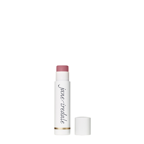 Geopende Jane Iredale LipDrink lippenbalsem in de kleur Flirt met losse dop.