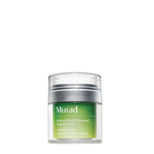 Murad Retinol Youth Renewal Nachtcrème potje met groene verpakking en zilveren dop