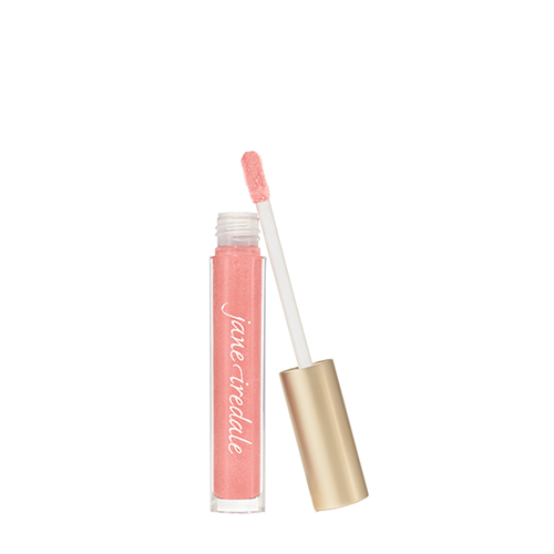 Geopende Jane Iredale HydroPure Hyaluronic Lip Gloss in de kleur Pink Glaze met losse applicator