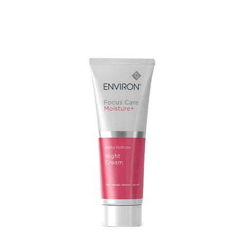 Productfoto van een 50ml tube Environ Focus Care Moisture+ Alpha Hydroxy Night Cream op een witte achtergrond.