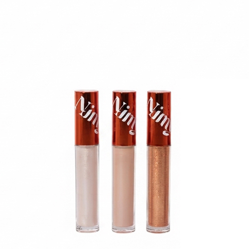 Drie verschillende Nimya Spill The Juice lipglosses naast elkaar op een witte achtergrond