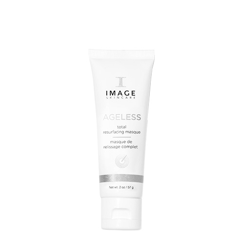 Alt-tekst: De zilveren tube van het IMAGE Skincare Ageless Total Resurfacing Masque
