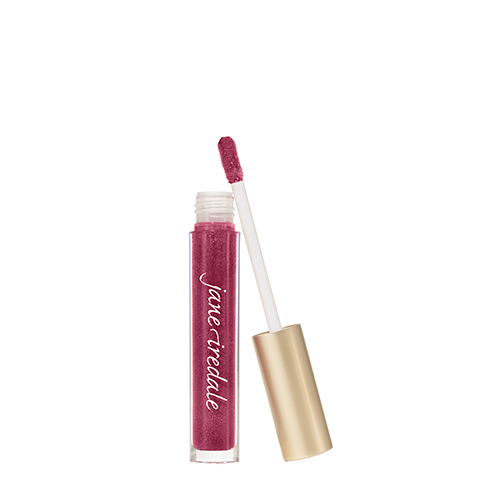 Geopende Jane Iredale HydroPure Hyaluronic Lip Gloss in de kleur Candied Rose met losse applicator.