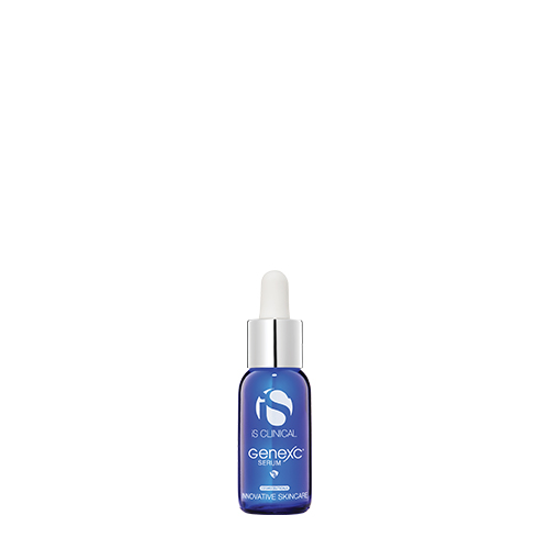 Blauw glazen pipetflesje van iS Clinical GeneXC Serum 15ml